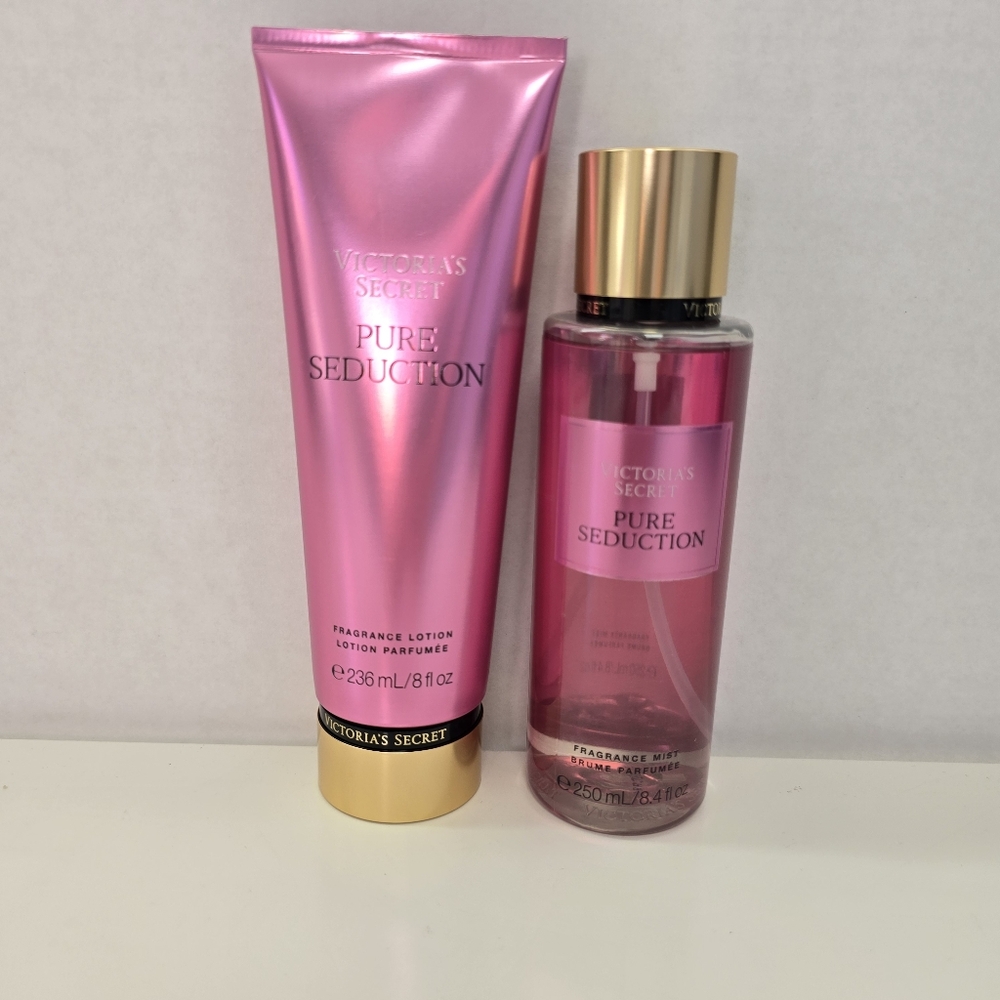 Victoria's Secret Pure Seduction Fragrance Mist & Body Lotion Bundle Full Sz NEW